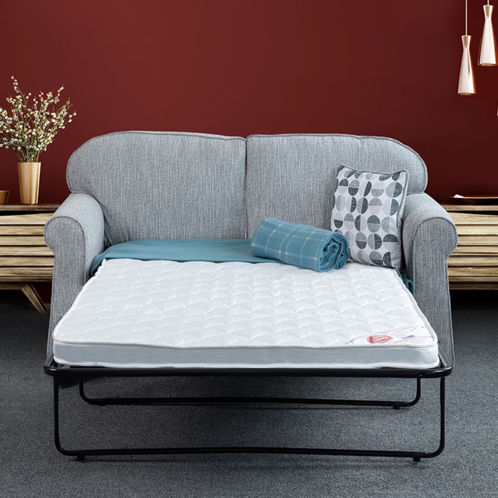 Detroit Empoli Silver 2-Seater Sofabed Open