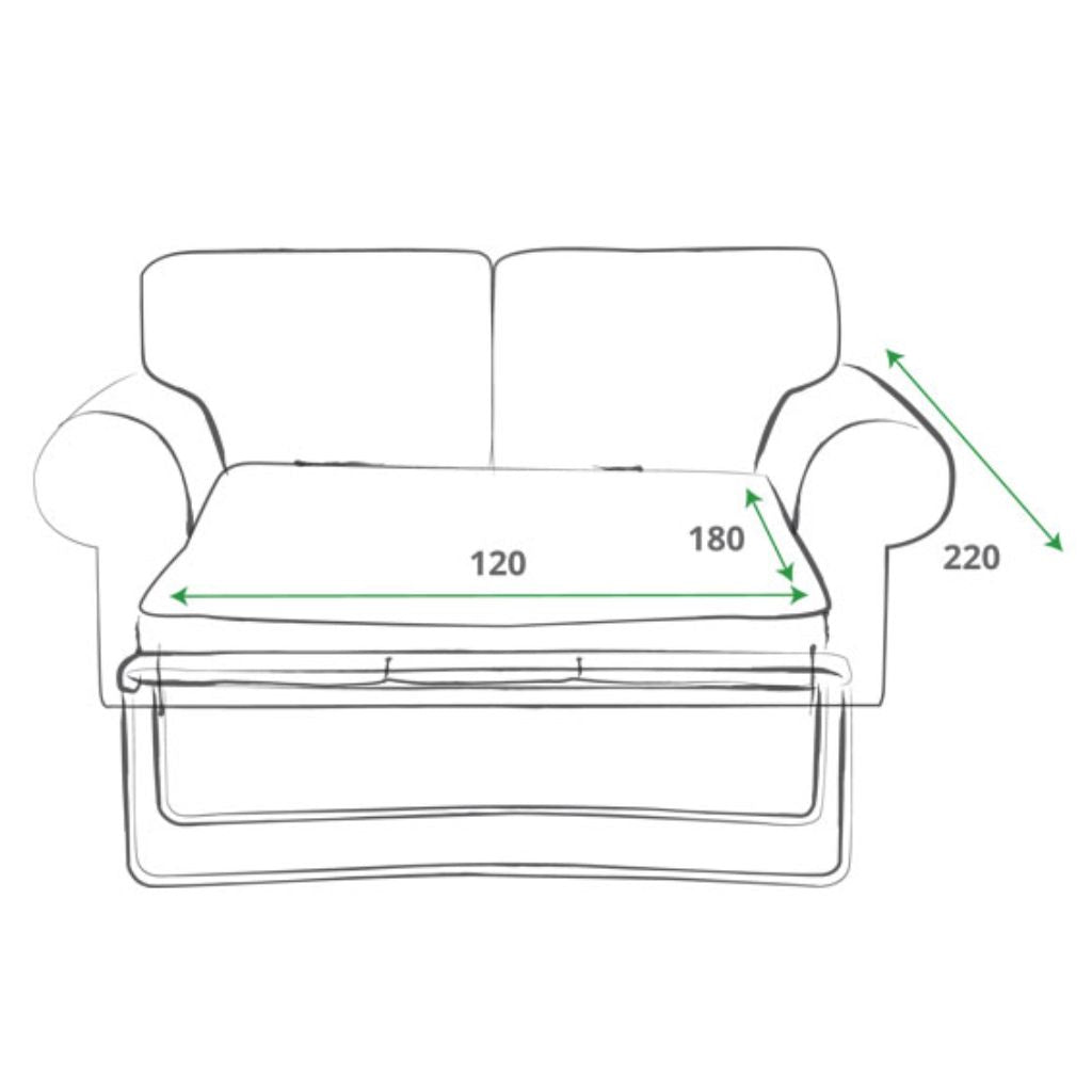 Detroit Empoli Silver 2-Seater Sofabed Dimensions Open