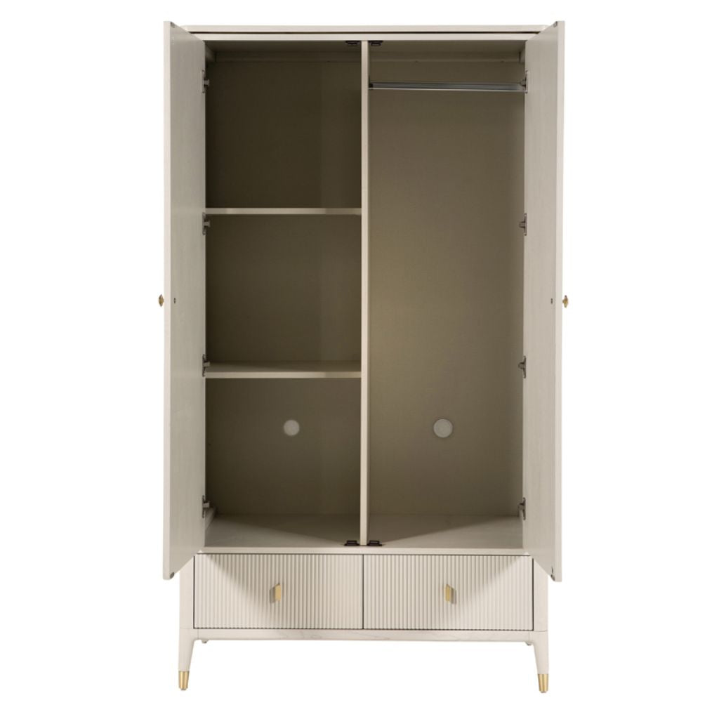 Diletta Stone 2 Door Wardrobe Open