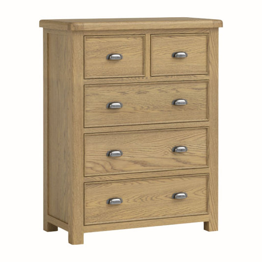 Dorchester Oak 2 Over 3 Drawer Chest