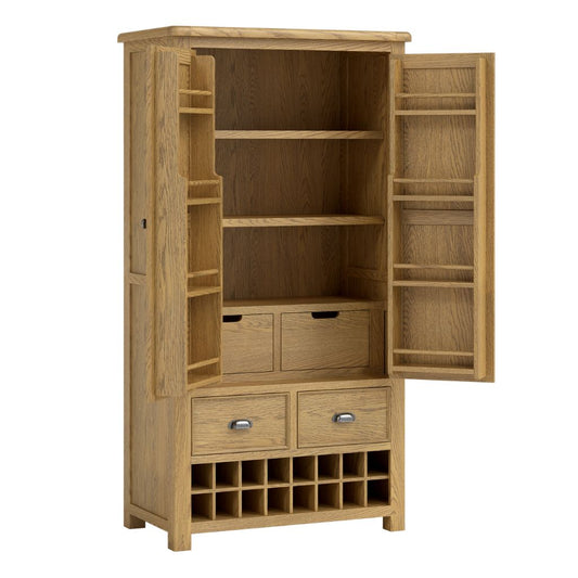 Dorchester Oak Double Larder Unit Inside