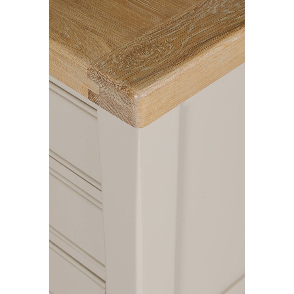 Doune Taupe 3 Drawer Bedside Table Edge