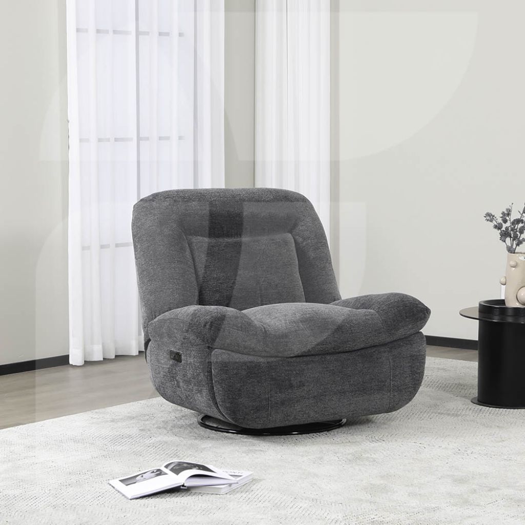 Grey Electric Chair with Swivel Function
