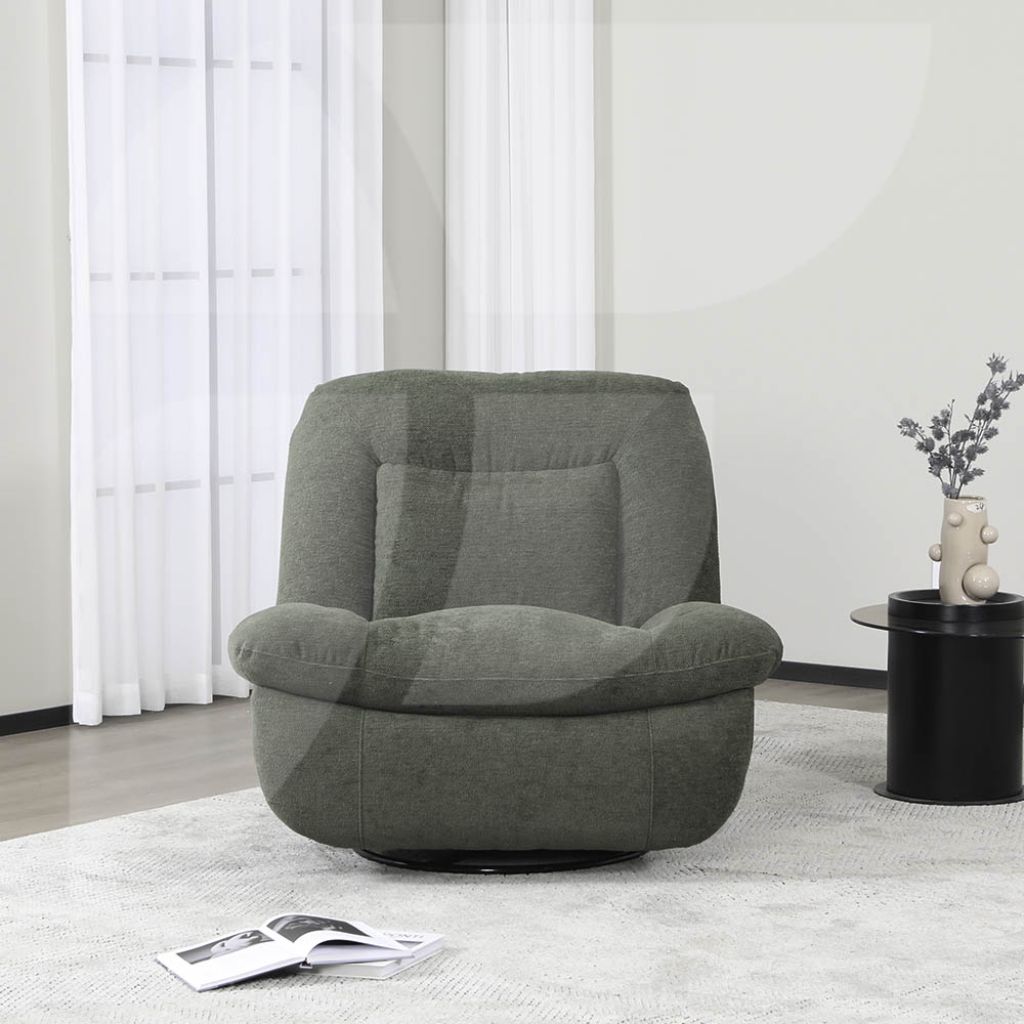 Green Fabric Swivel Chair