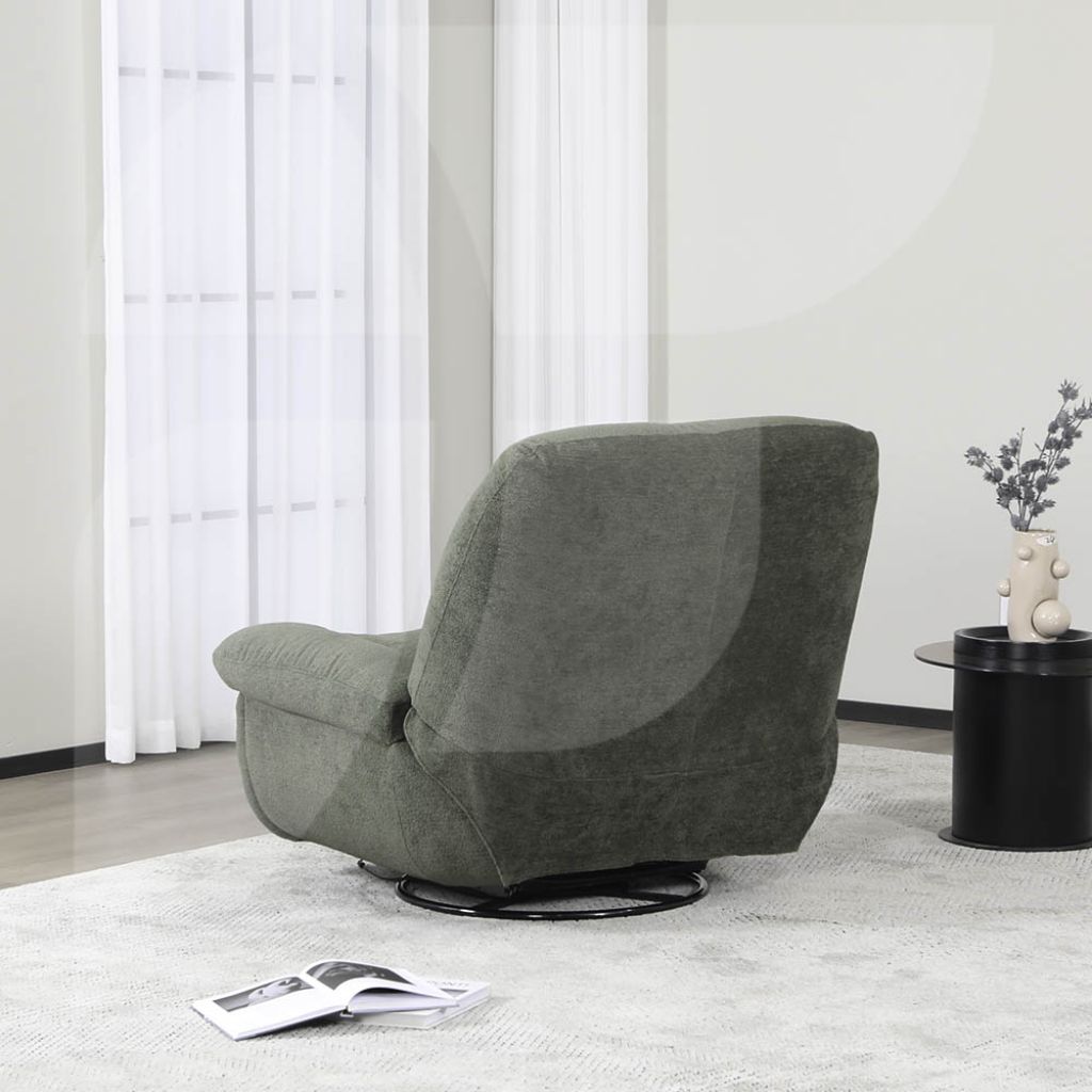 Back of Green Fabric Chair