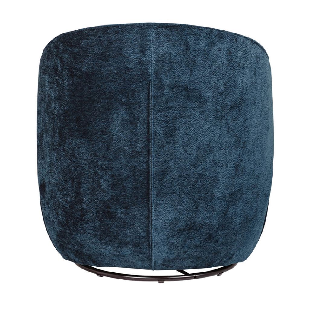 Blue textured ottoman on a white background