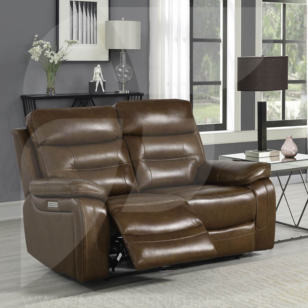 A stunning tan leather 2 seaters with comfortable plush seats and gorgeous stitching to complete its look.