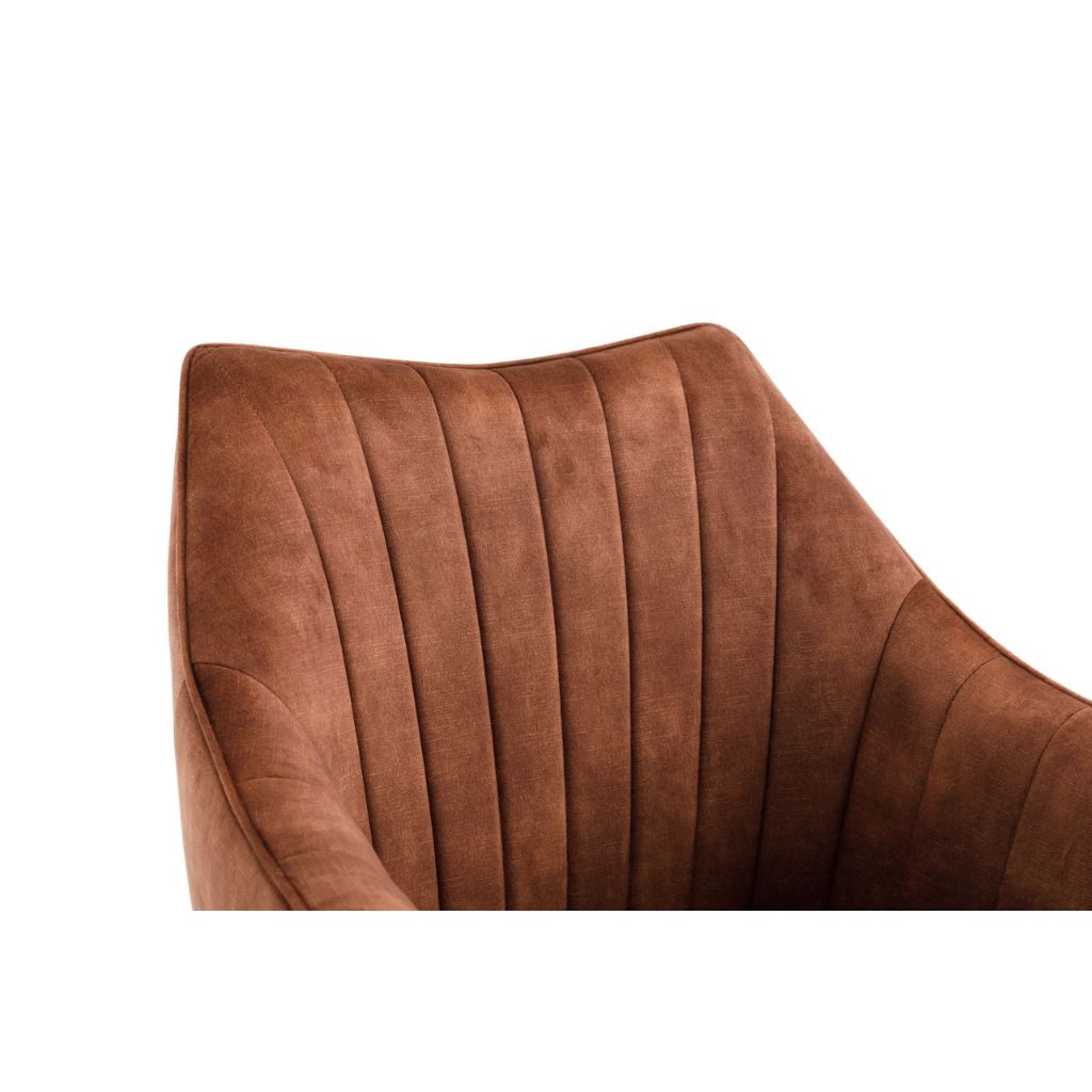 Close-up of a Rust cushion with quilted design on a white background