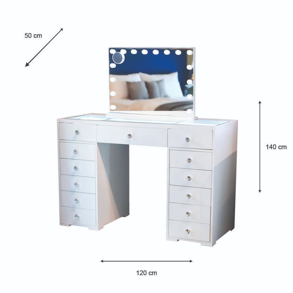 Dimensions of the Erika double vanity are 
W120 x D5 x H140cm