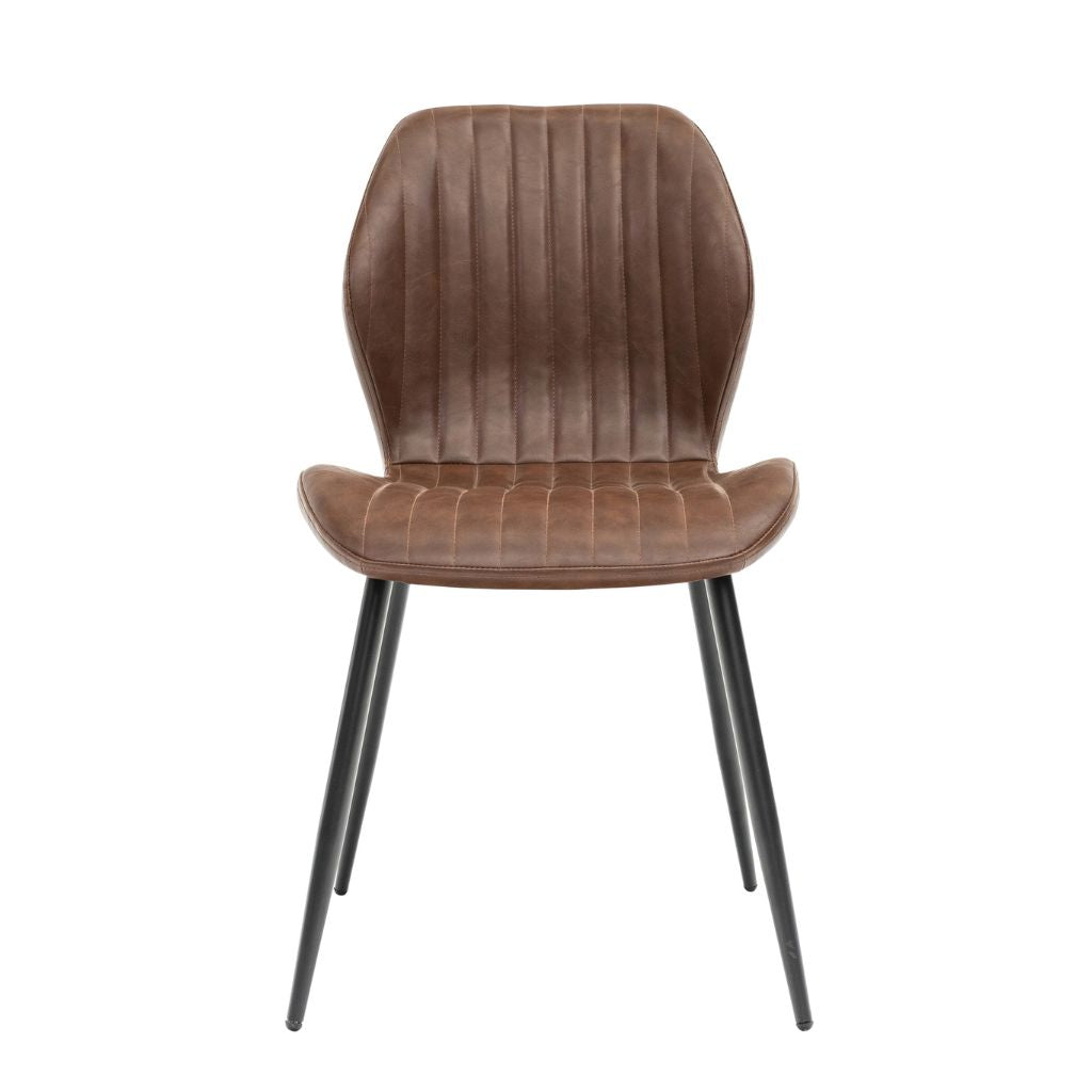 Fontini Tan Faux Leather Dining Chair