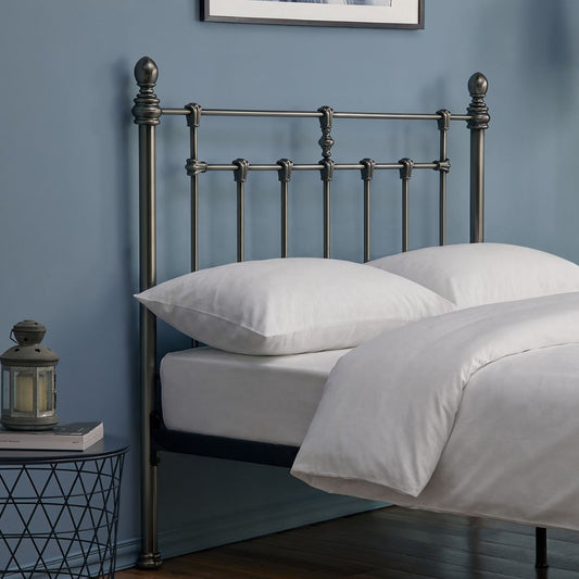 Faye black nickel headboard