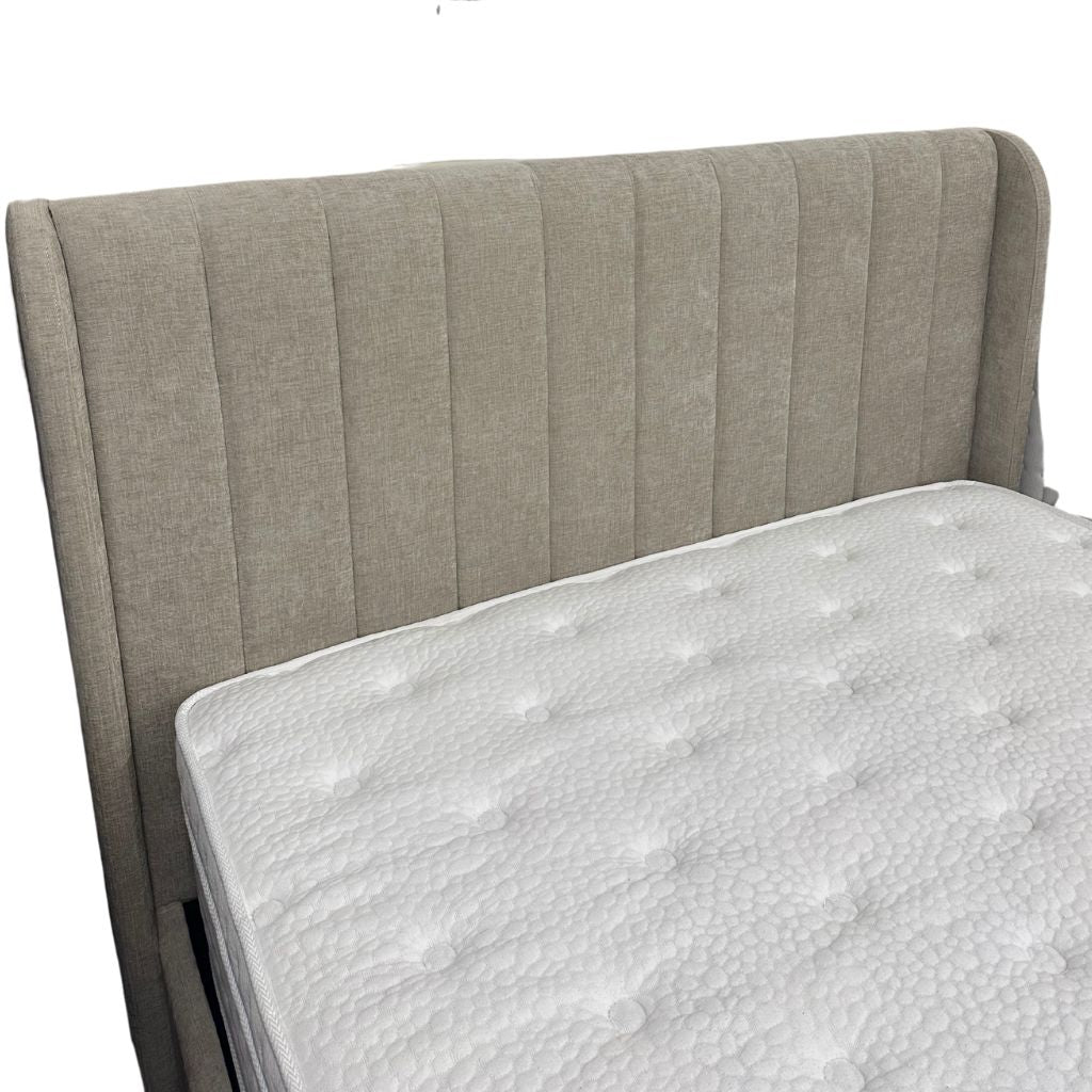 Frida Beige Storage Bedframe Headboard