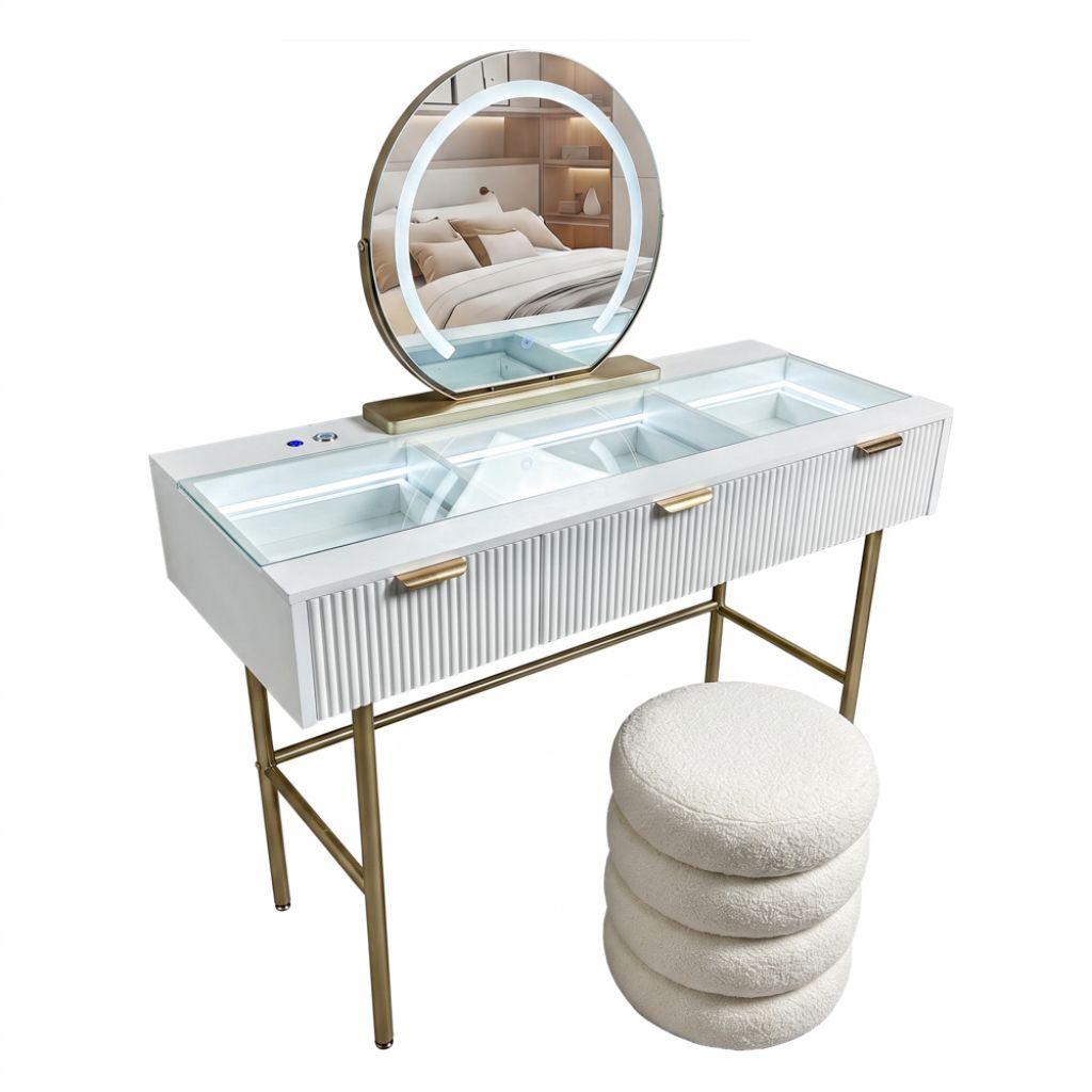 Features interior lighting to show off your cosmetics.