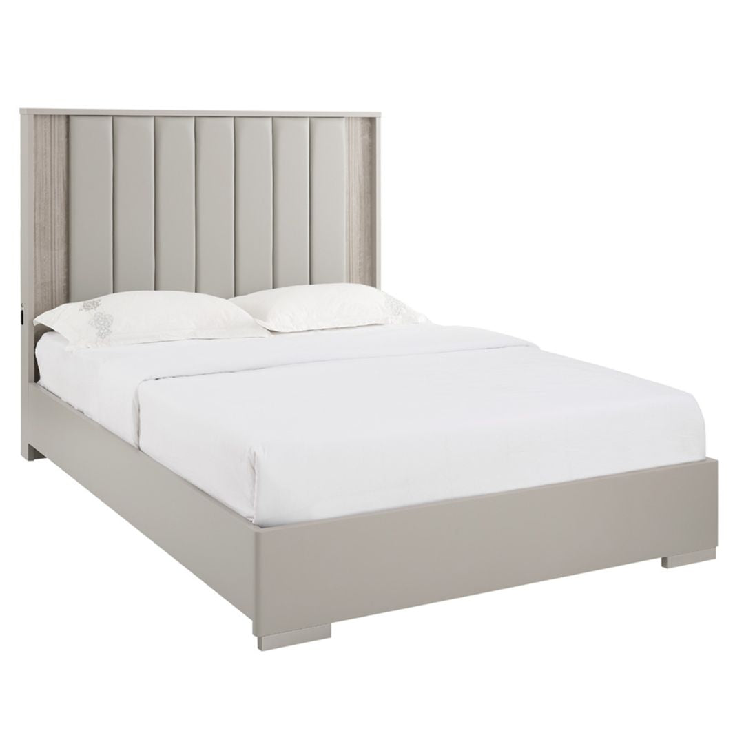 Gloss Wood and Grey Painted Bedframe