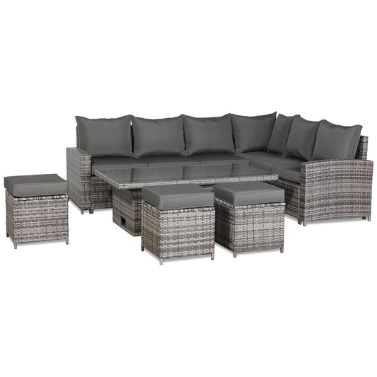 Henley Grey Rattan Corner Garden Set
