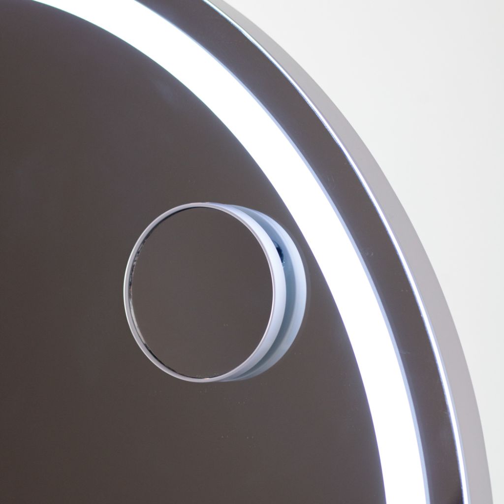 Hollywood 73cm White Round Vanity Mirror Close Up