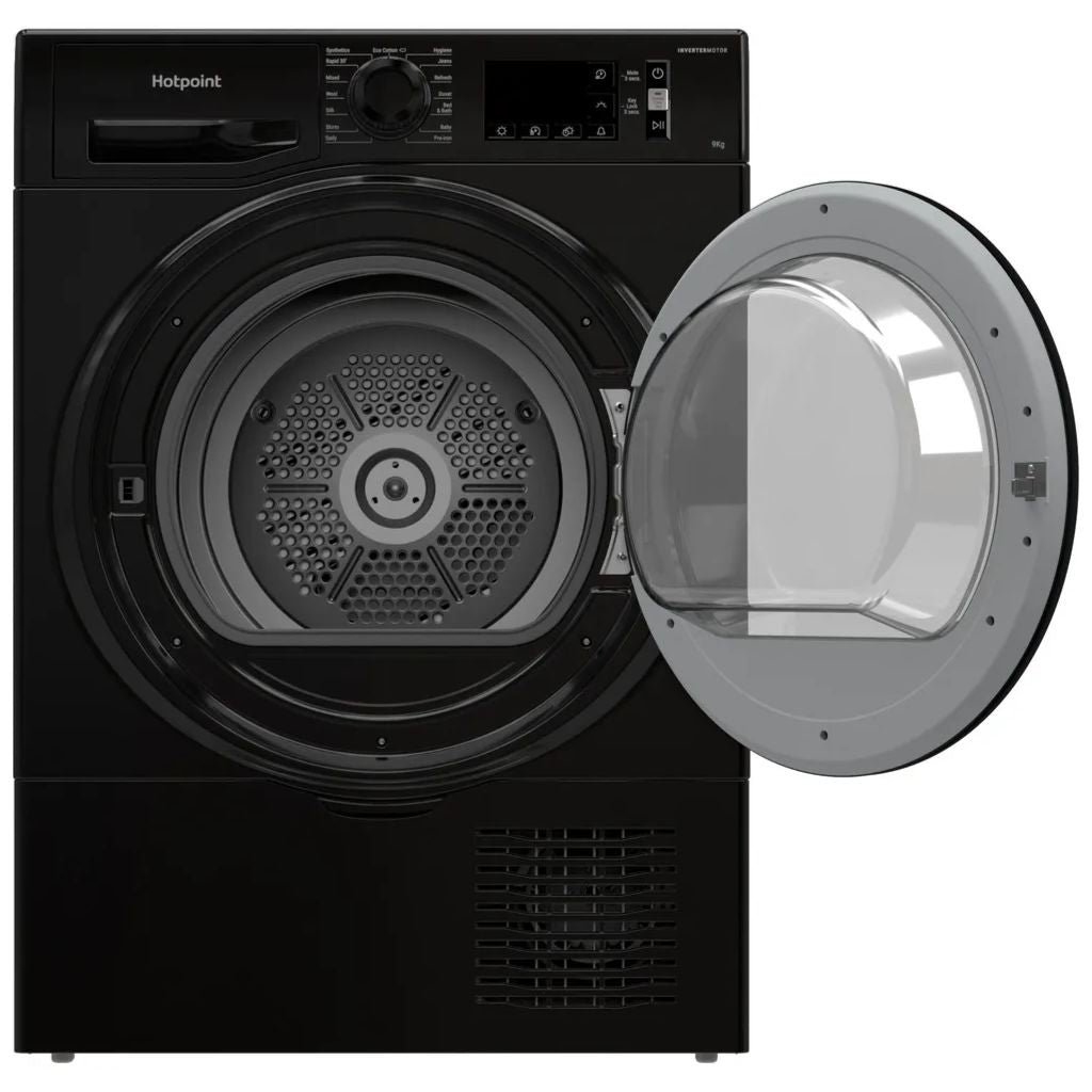 Hotpoint Black H3D91BUK 9kg Condenser Tumble Dryer Open