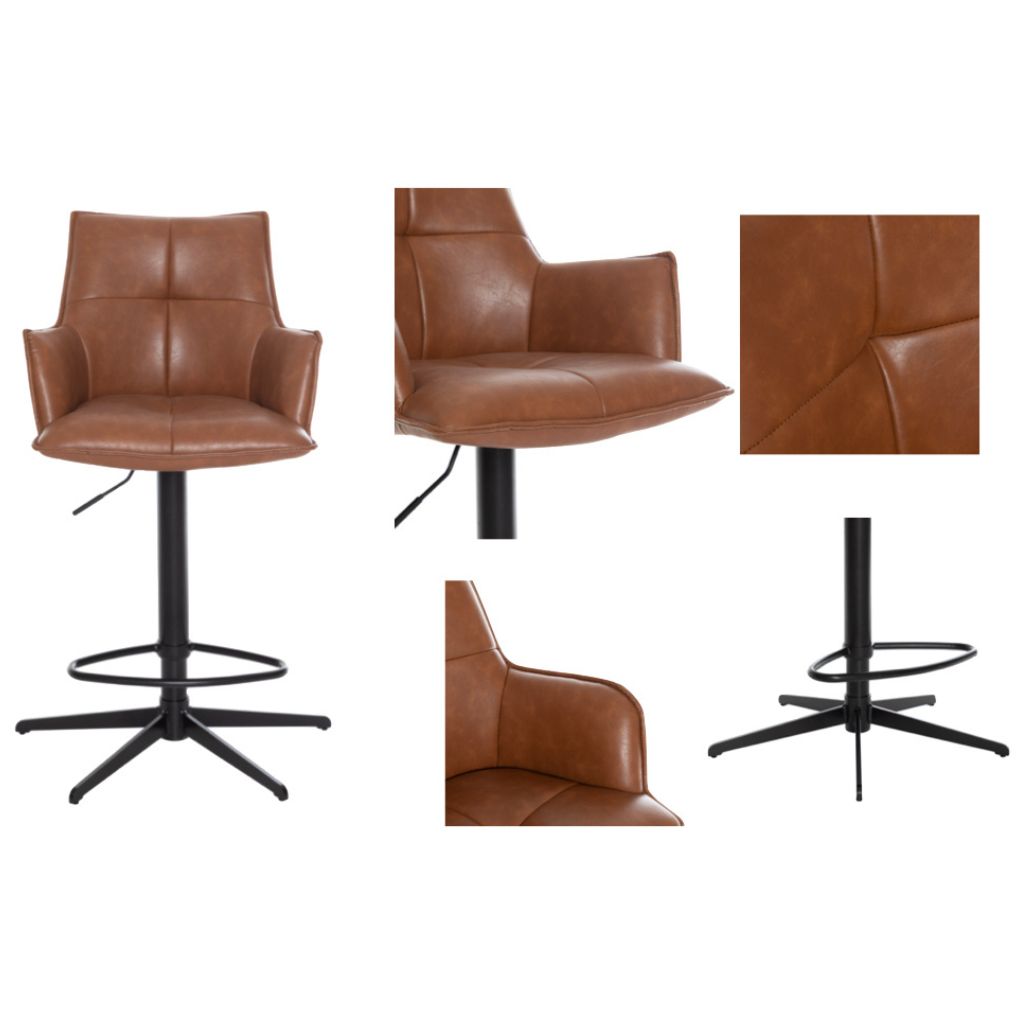 Jacob Tan PU Bar Stool Side
