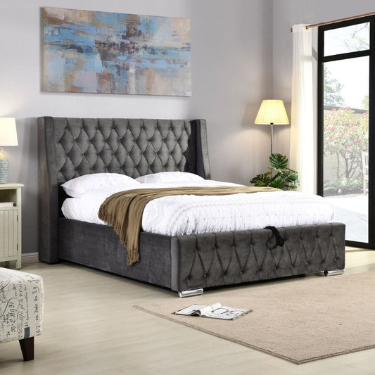 Jersey Grey Gas Lift Bedframe