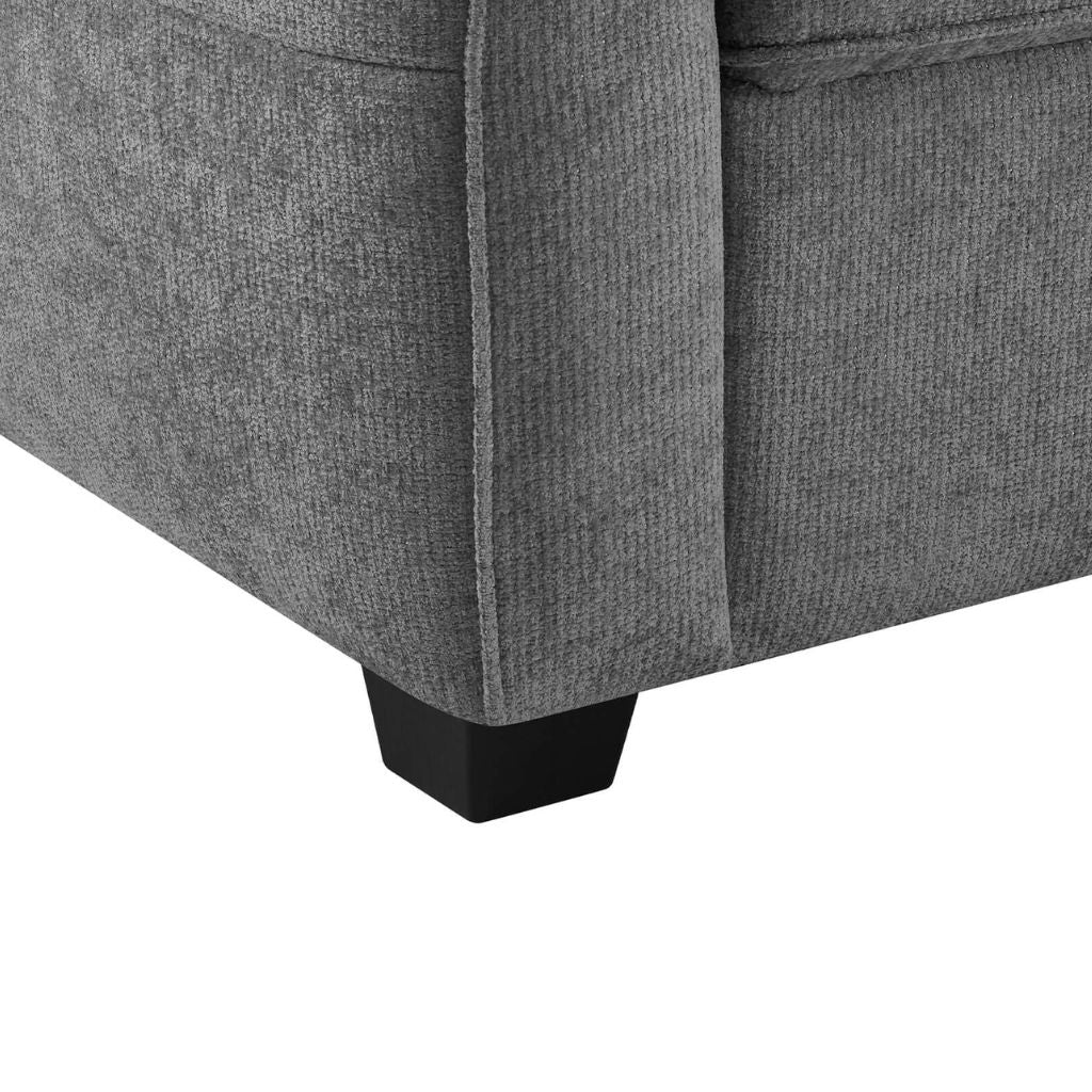 Close up view of the sleek black feet that will blend in perfectly with any space