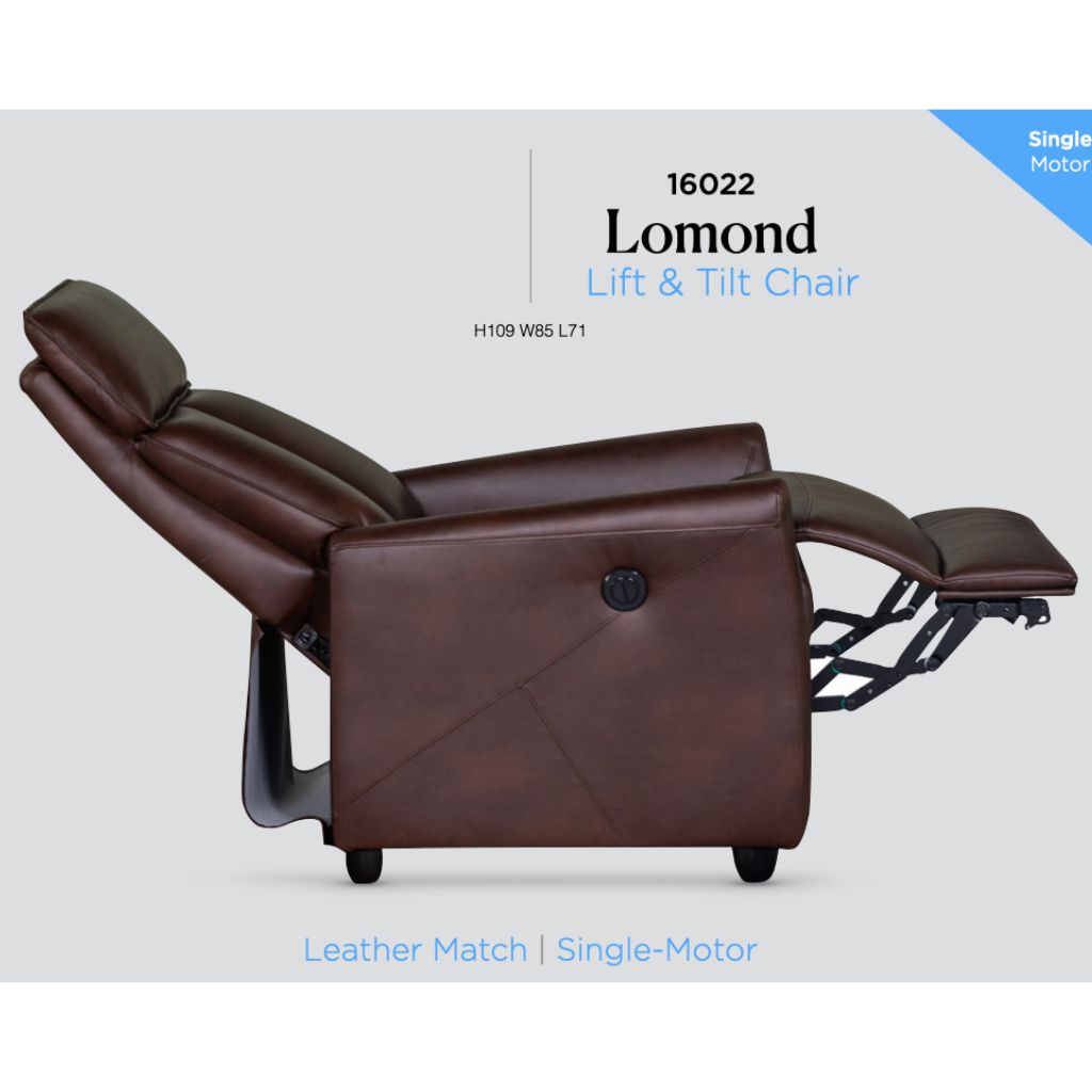 Lomond Tan Electric Lift and Tilt Recliner Side