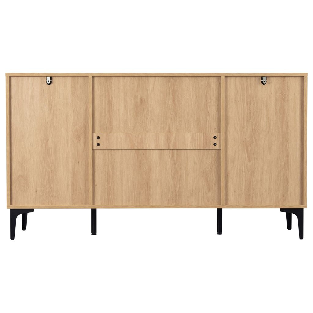 Wooden cabinet with four doors on a white background