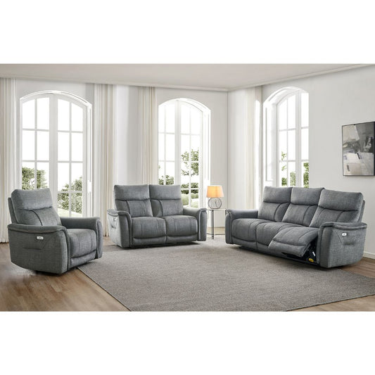 Miami Silver Electric Reclining Sofa