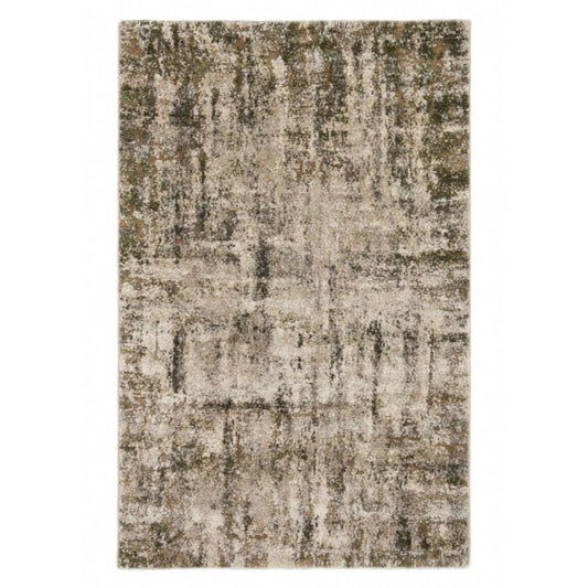 Green area rug with abstract pattern