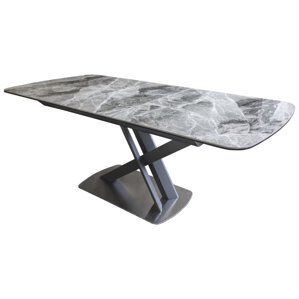 Mirage Dark Grey 1.6m Extending Dining Table Open
