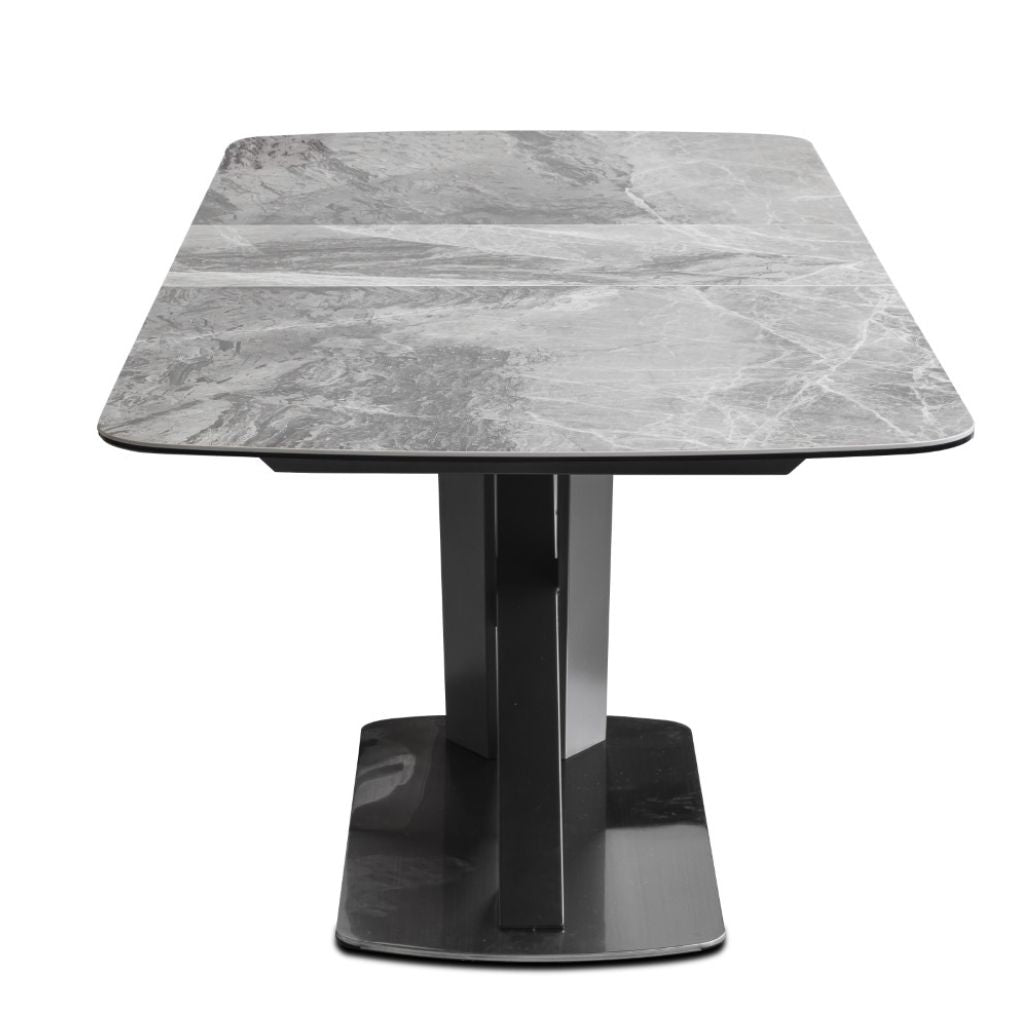 Mirage Dark Grey 1.6m Extending Dining Table Side