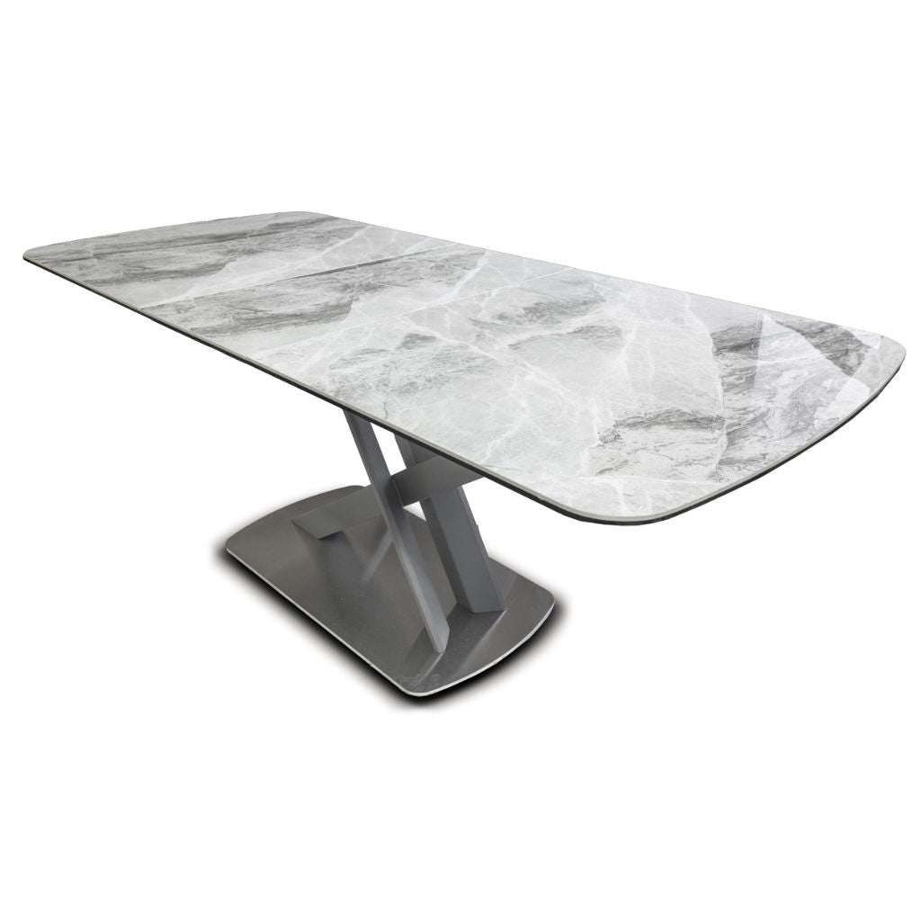 Mirage Light Grey 1.6m Extending Dining Table Open