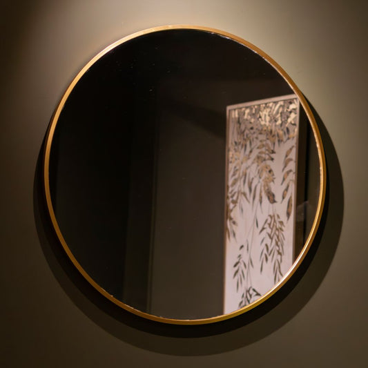 Modena Gold Round 120cm Wall Mirror Room