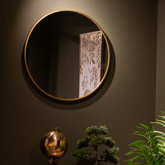 Modena Gold Round 60cm Wall Mirror Room