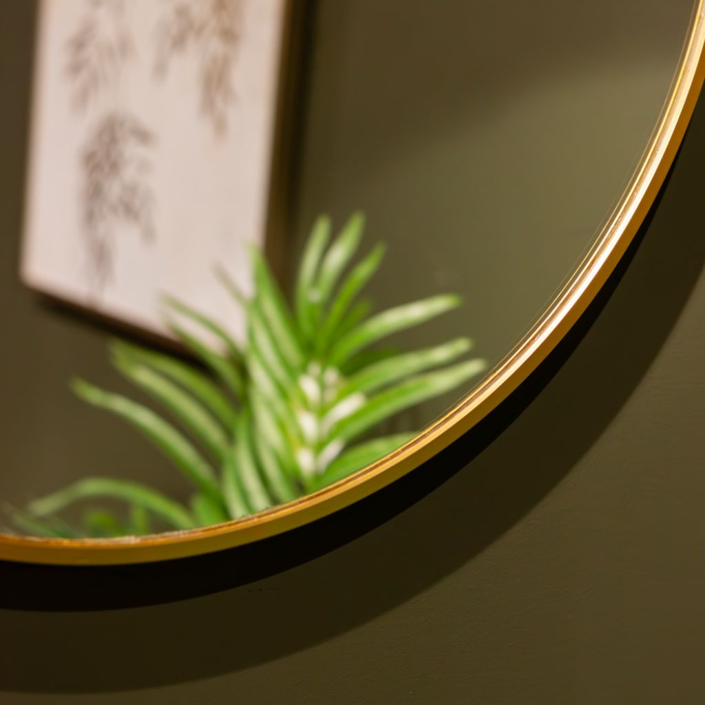 Modena Gold Round 60cm Wall Mirror Edge