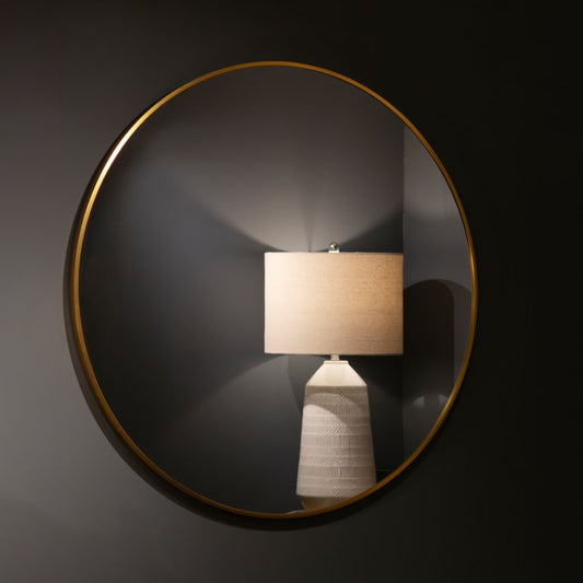 Modena Gold Round 90cm Wall Mirror Room