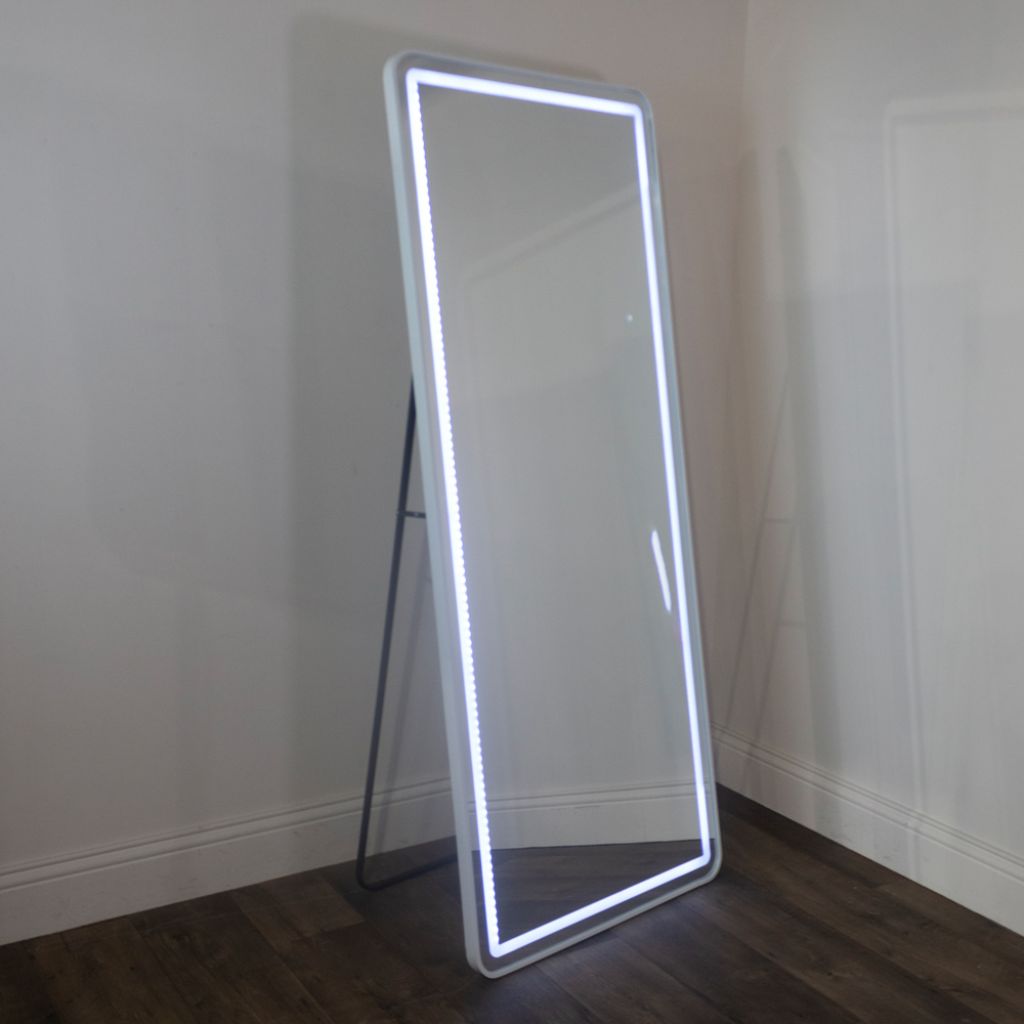 Modena LED Cheval White Mirror 170cm x 70cm by Tara Lane White