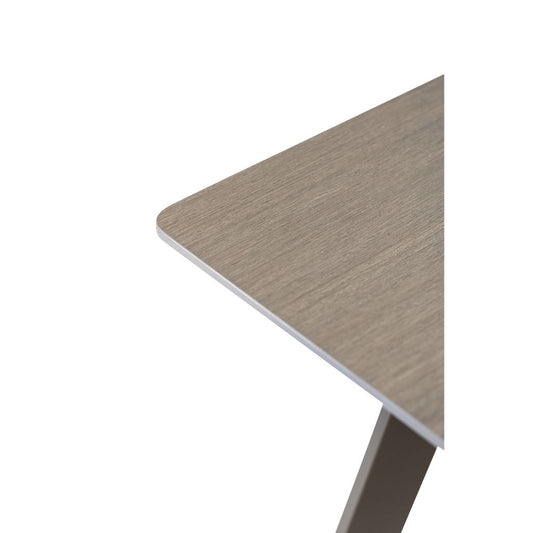 Wooden table corner on a white background