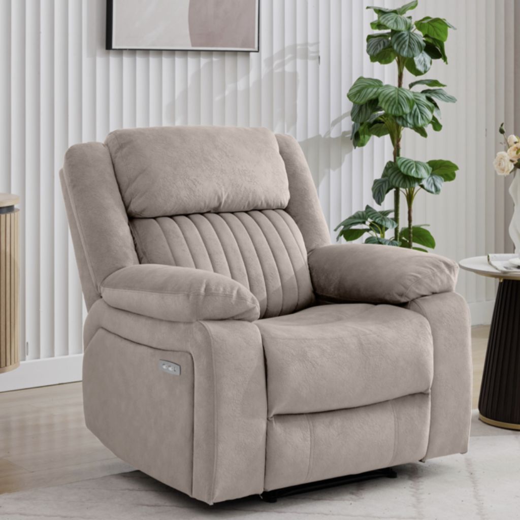 Morgan Taupe 1 Seater Electric Recliner