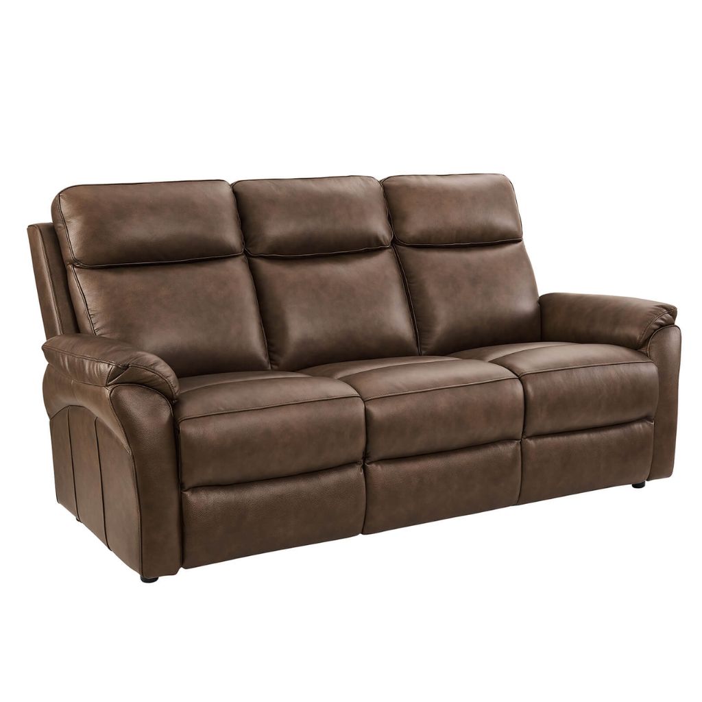Nardo Brown Leather 3 Seater