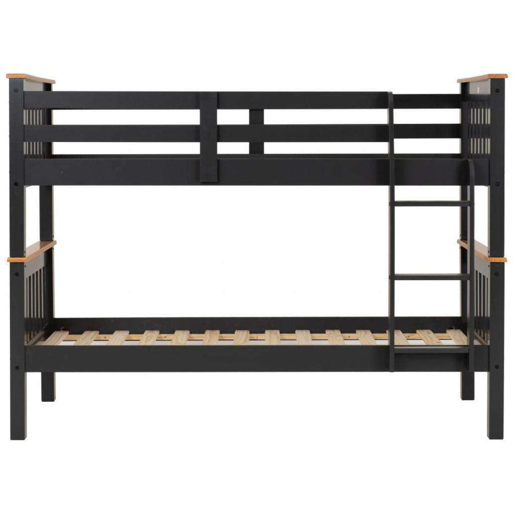 Neptune Grey/Oak Effect 3ft Bunk Bed Front