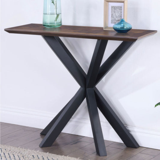 Nevada Rectangular Console Table with Parquet Top