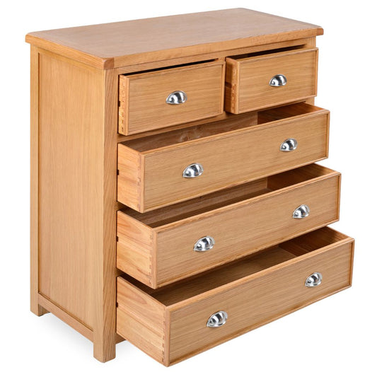Newbury Light Oak 5 Drawer Chest by Honey B