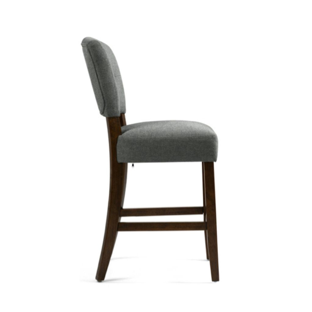 Oakridge Grey Fabric Counter Stool Side