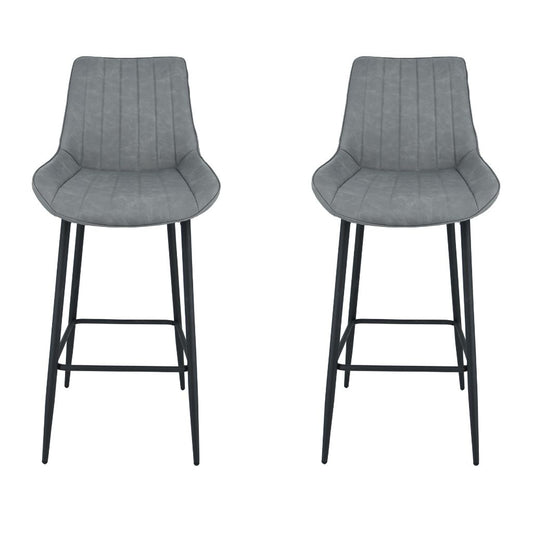 Pair of Anglia Light Grey PU Bar Stools by Balmoral