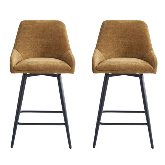 Pair of Oscar Mustard Counter Stools by Annaghmore