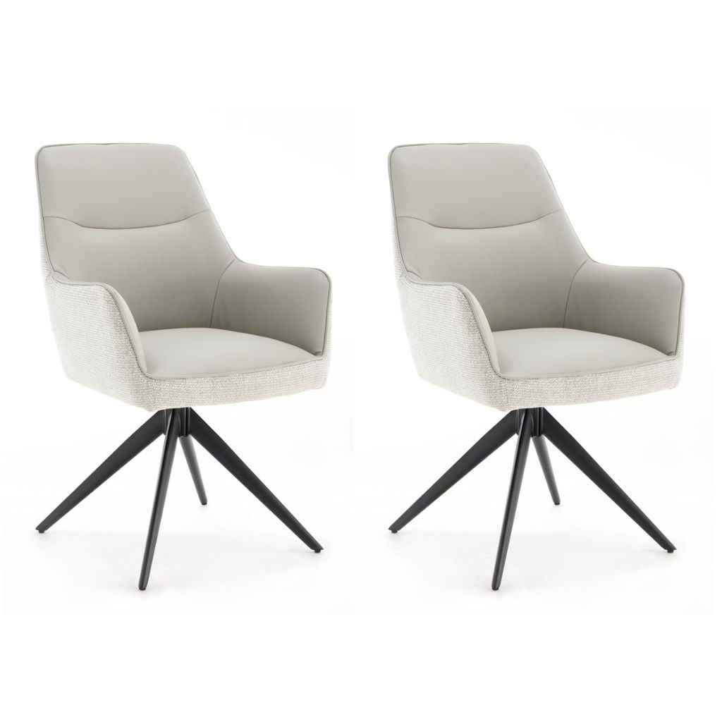 Two Tone Taupe PU Dining Chairs