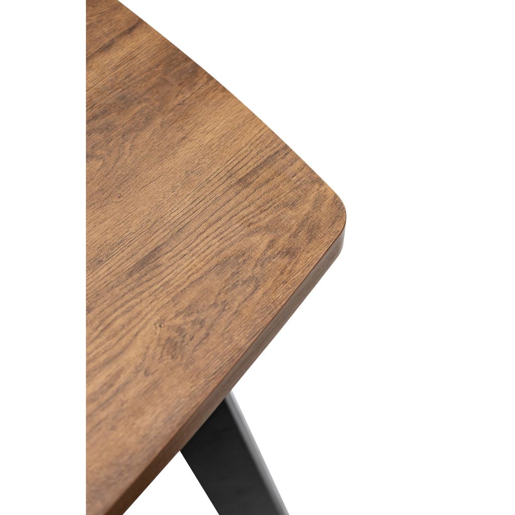 Panni 1.6m Dark Oak Dining Table Elongated Edge