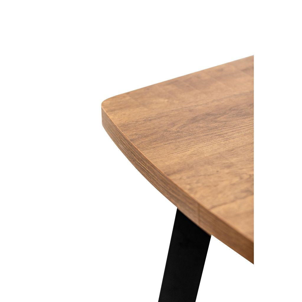 Panni 1.6m Dark Oak Dining Table Corner