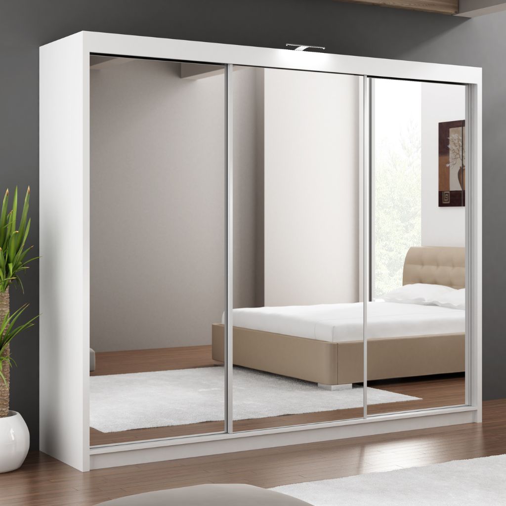 White Robe Slider Paris 2.5m White Sliding Wardrobe by Brennans