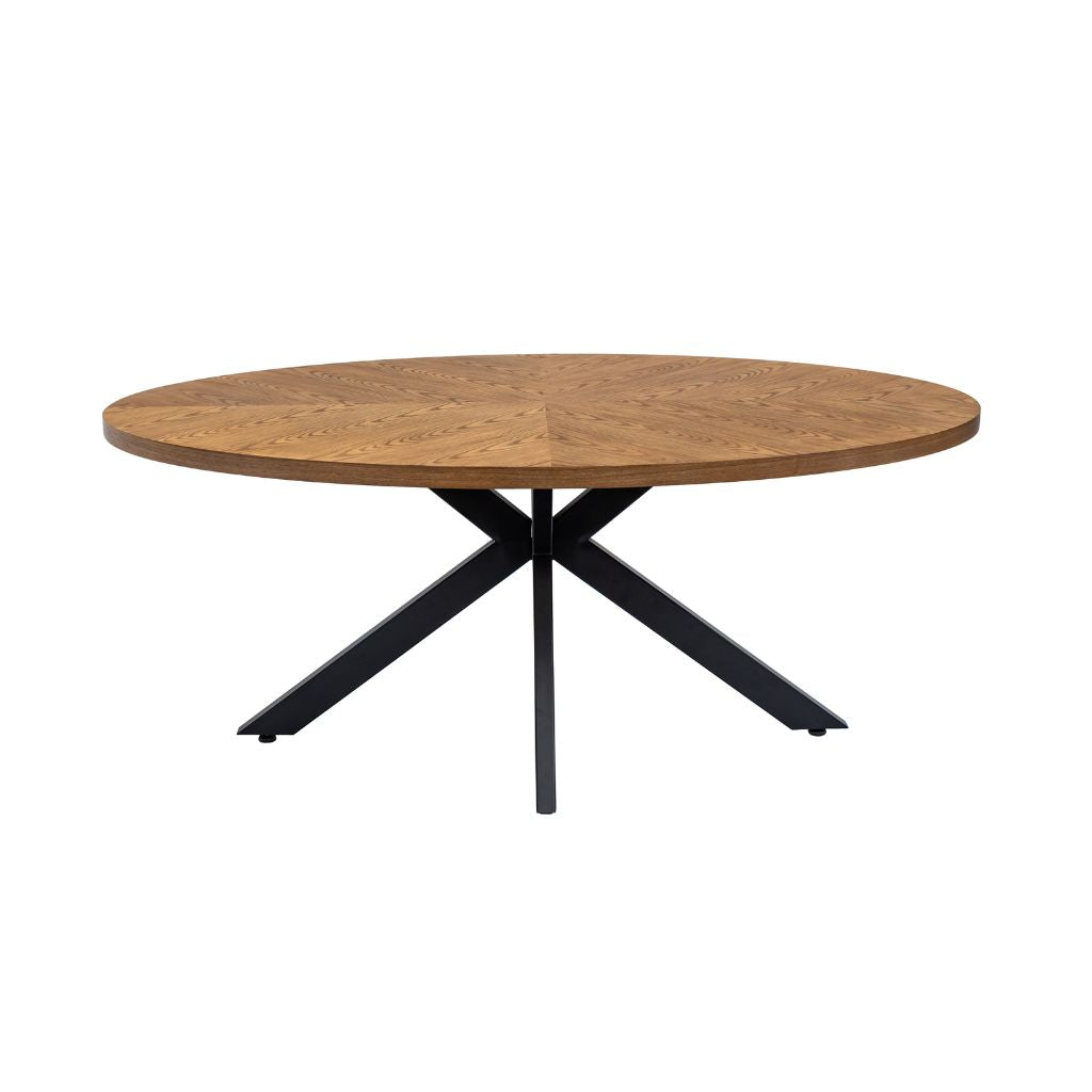 The Piero has a beautiful wood veneer table top and a modern x shaped base in black to give it that contemporary edge.